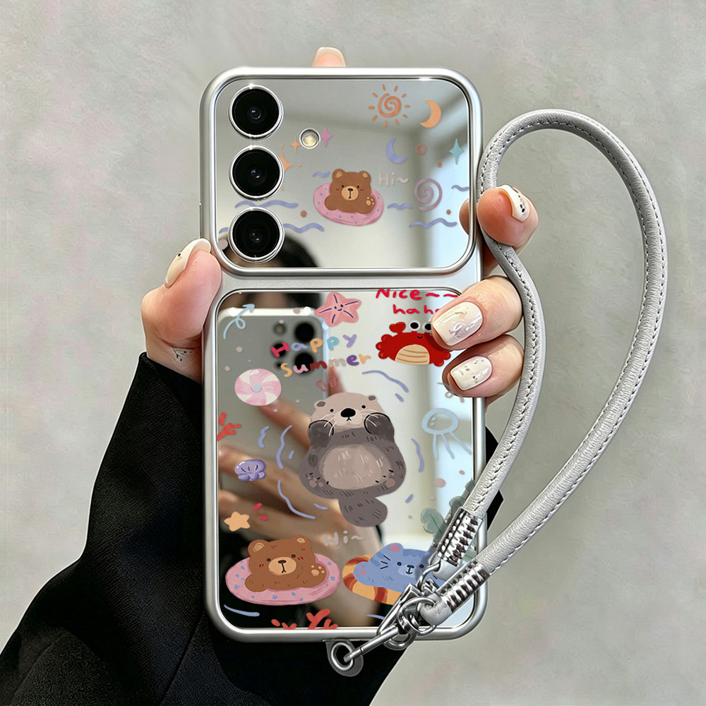 Phone Cases Galaxy A16 5G - Custodia a specchio con orsetto cartoon